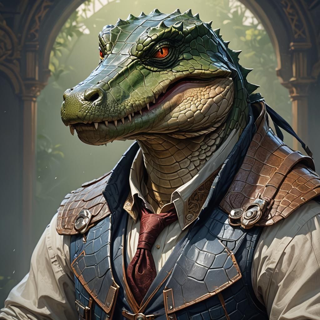 Gator wearing the vest