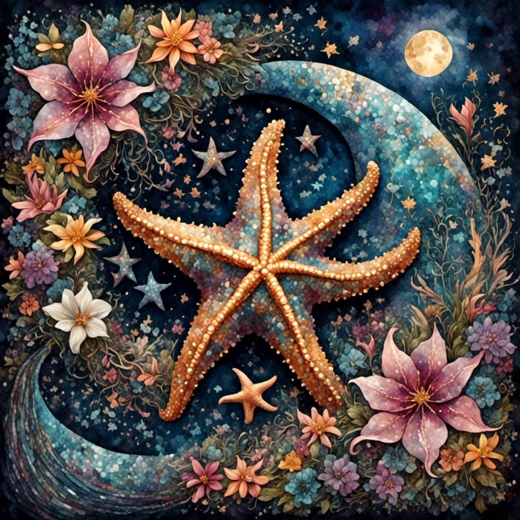 Starfish starry night