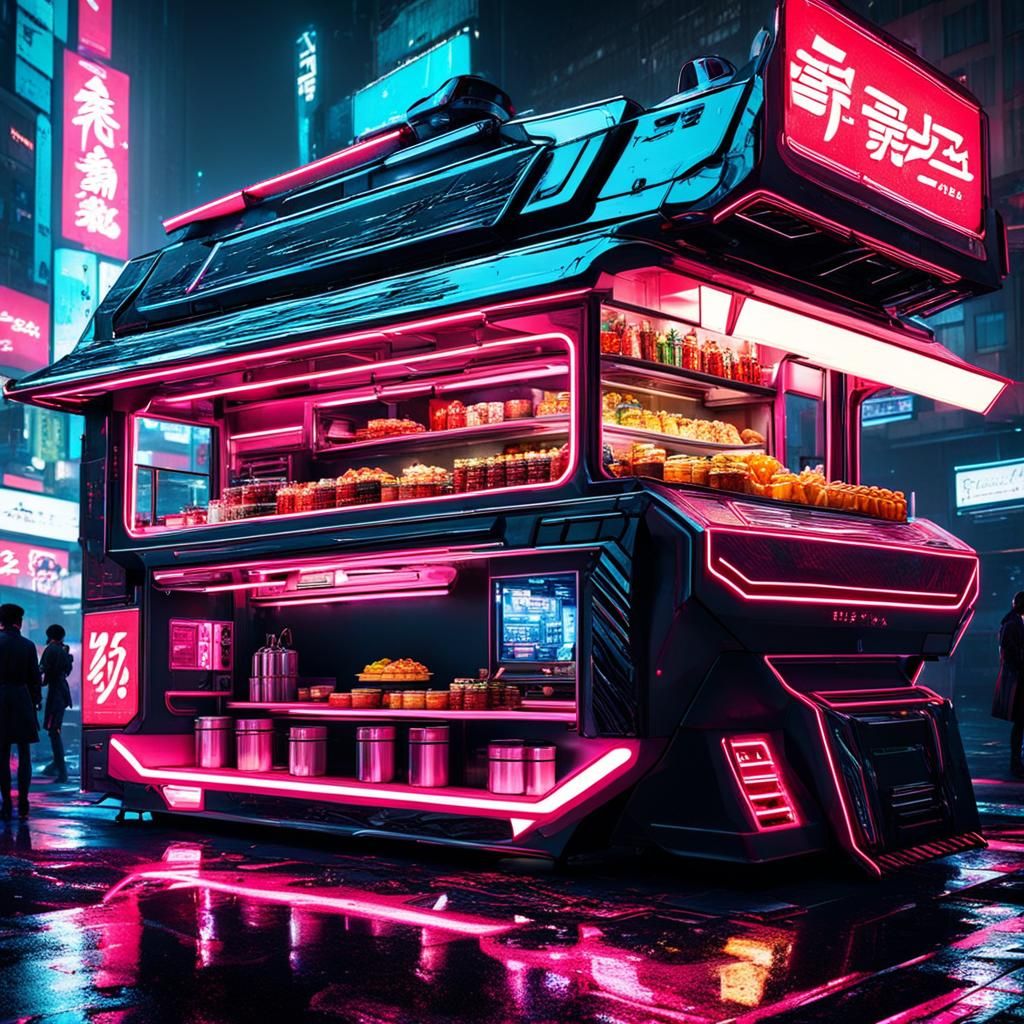 Futuristic food truck in tokio  by @Malackion
