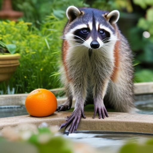 Raccoon in The Garden