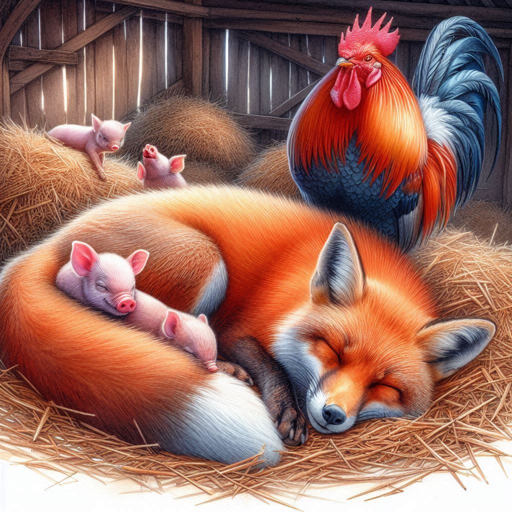 Sleeping Fox with Friends