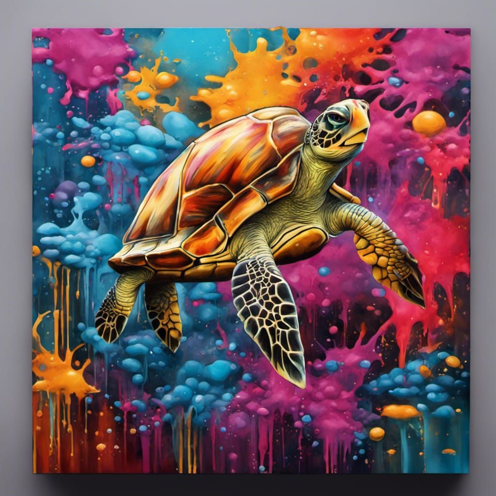 Quintessence Turtle graffiti art, splash art, street art, spray paint ...