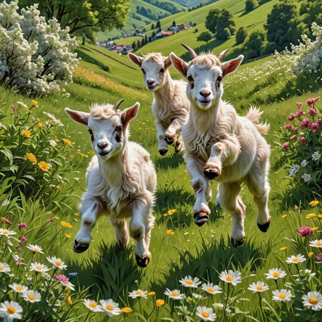 Baby goat Zoomies!  by @HarrietM