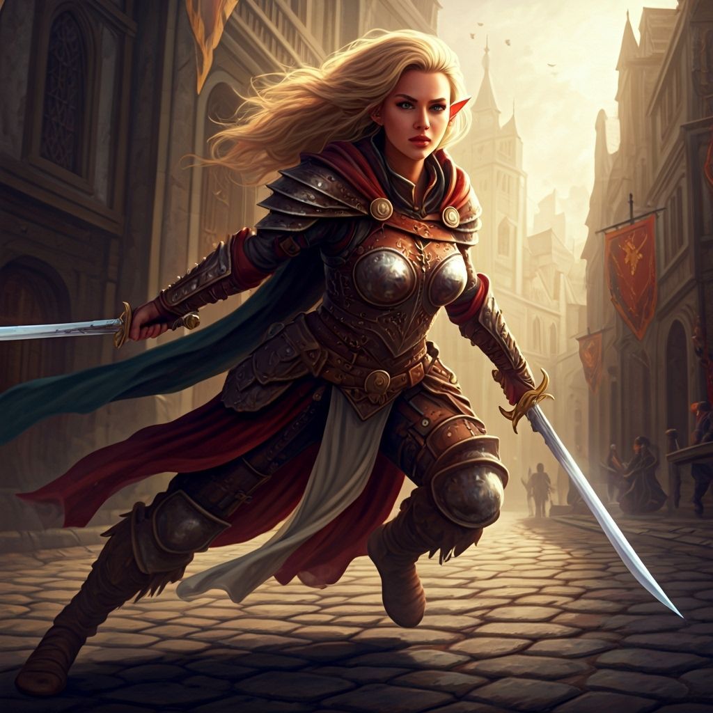 Half elven gladiator.