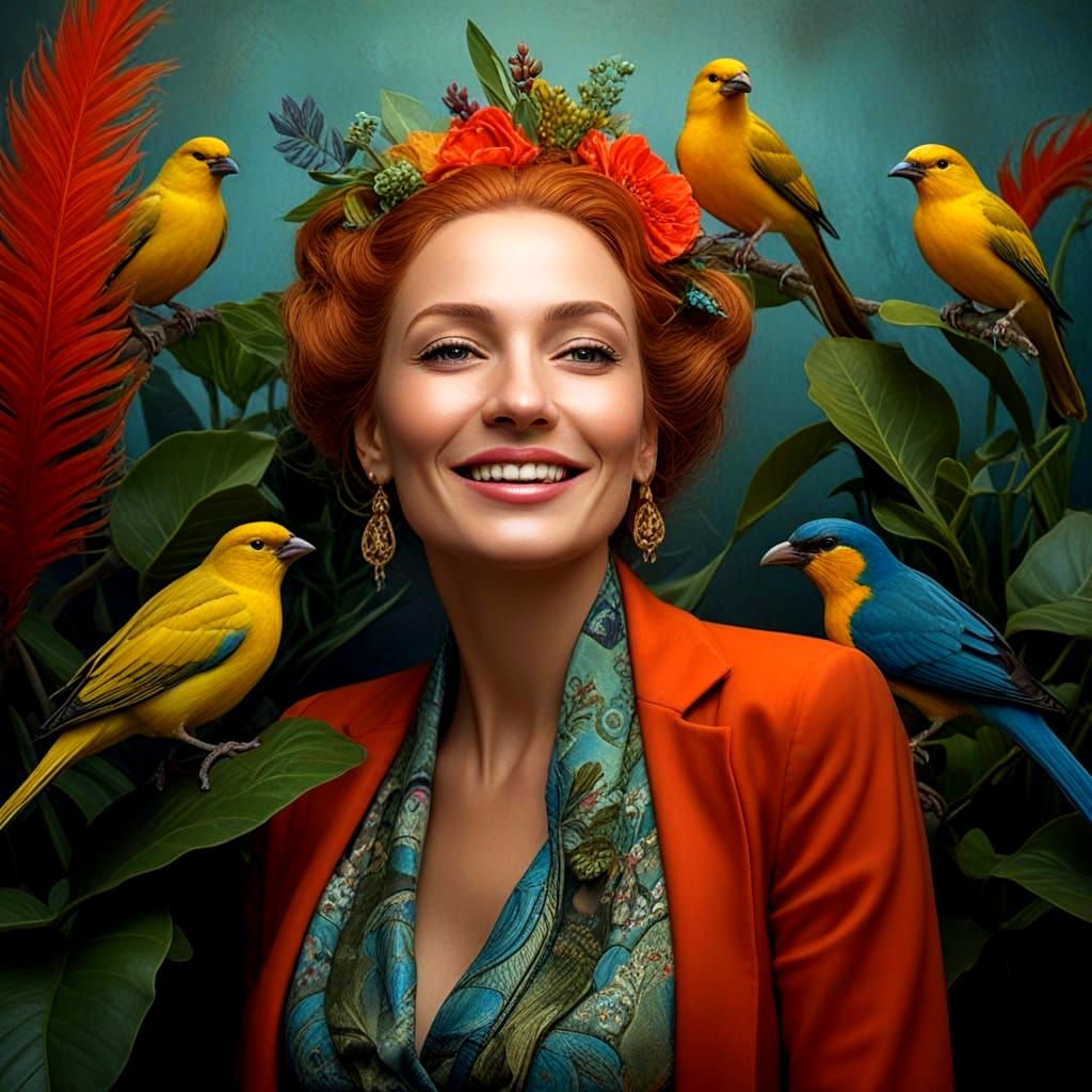 Elegant Lady in a Surrealistic Scene