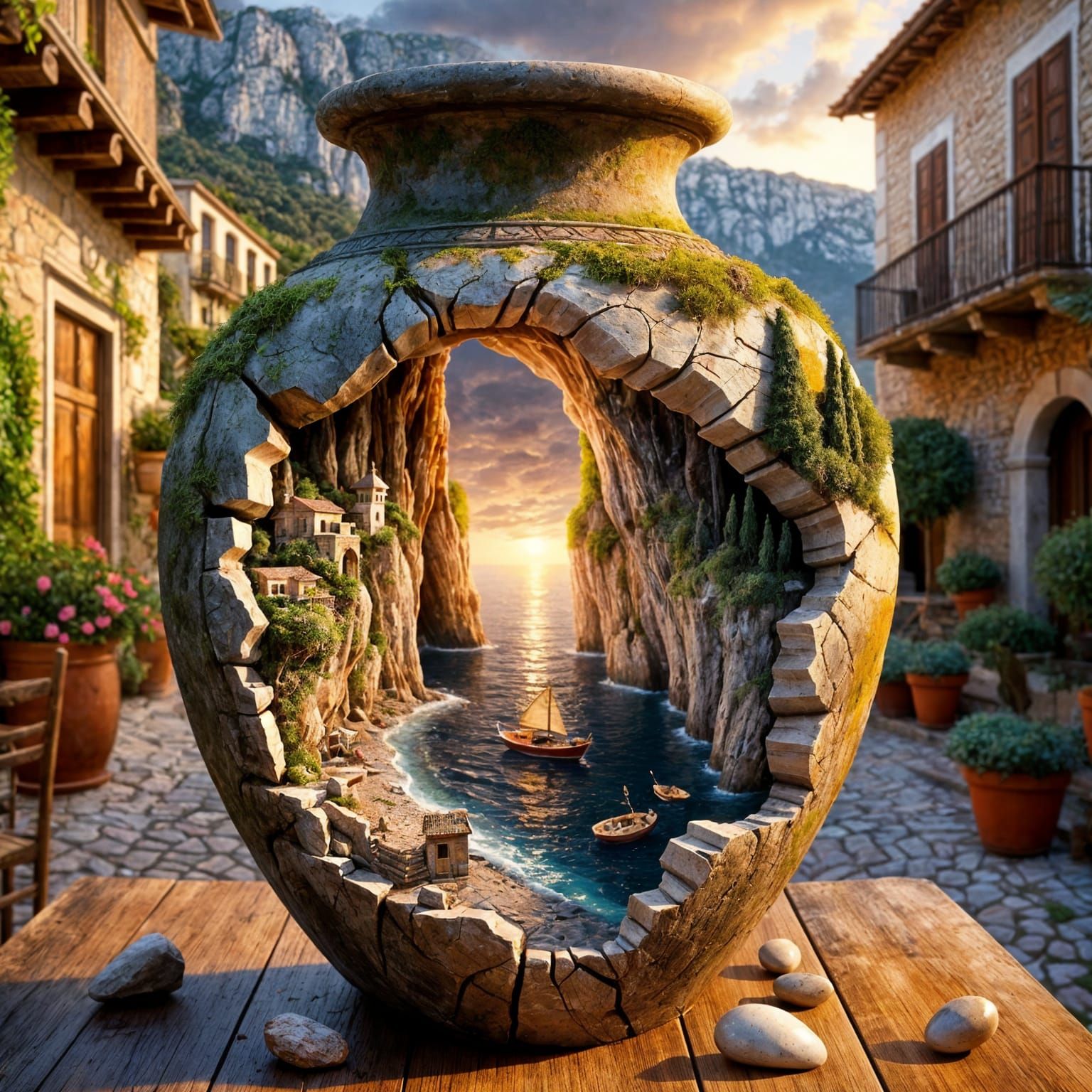 The hidden coast in a cracked vase  by @Megan 