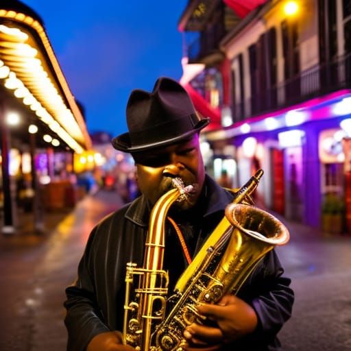 The Blues, Bourbon St., New Orleans, 🇺🇸 - AI Generated Artwork ...