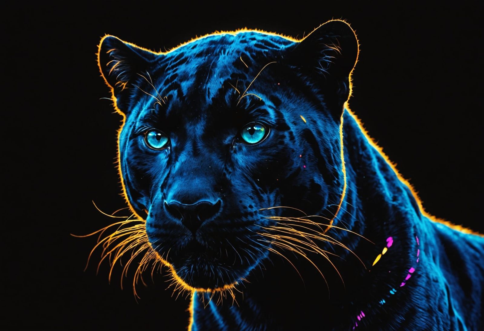 Big black cat, deep black light.  by @DouglasEW