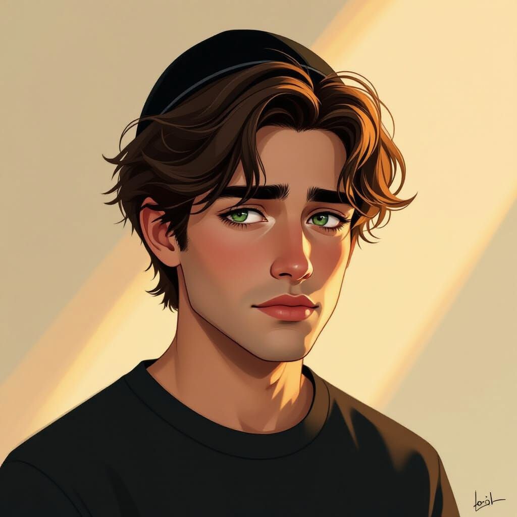 Young Man in Golden Hour Light