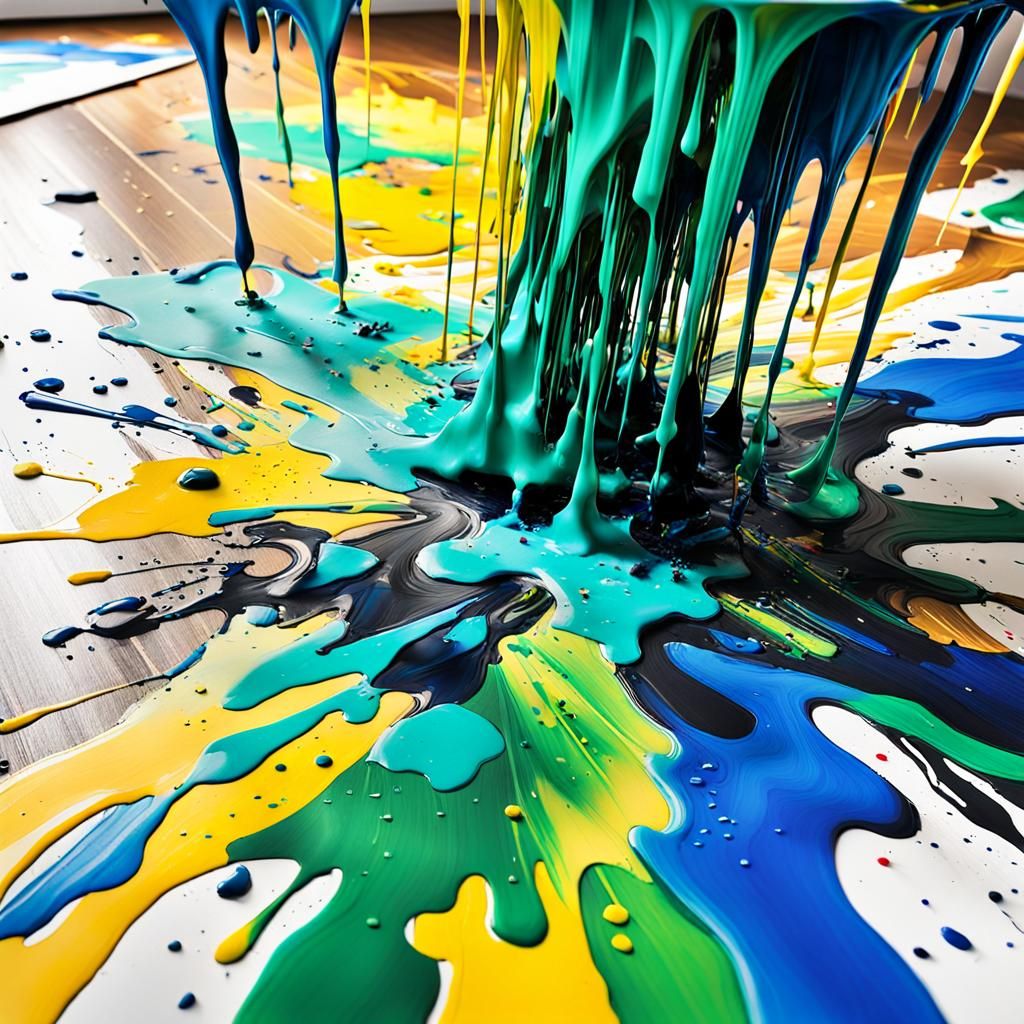 Vibrant Abstract Art: Printer Spewing Artistic Paintings