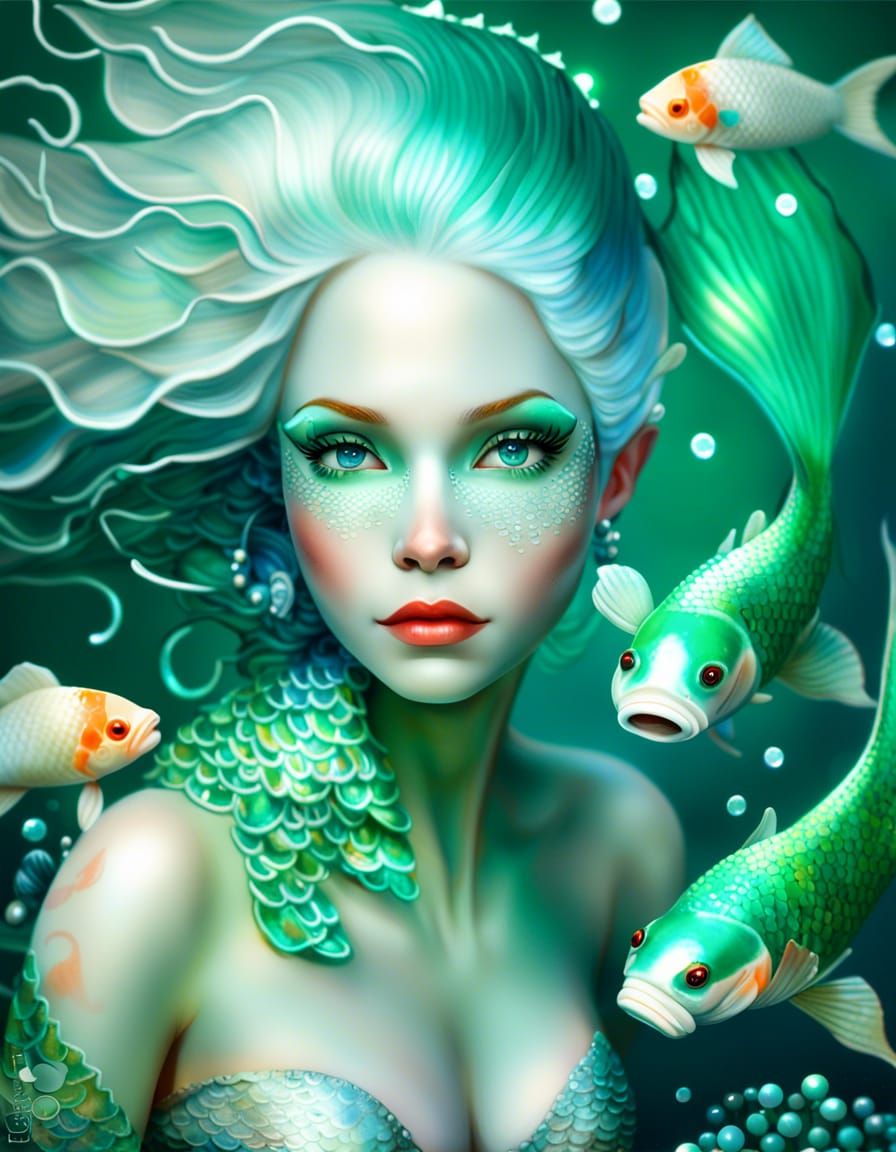 The Emerald Mermaid - AI Generated Artwork - NightCafe Creator