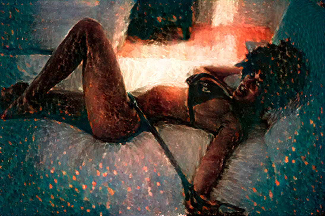 Tied to the bed and nowhere to go - AI Generated Artwork - NightCafe Creator