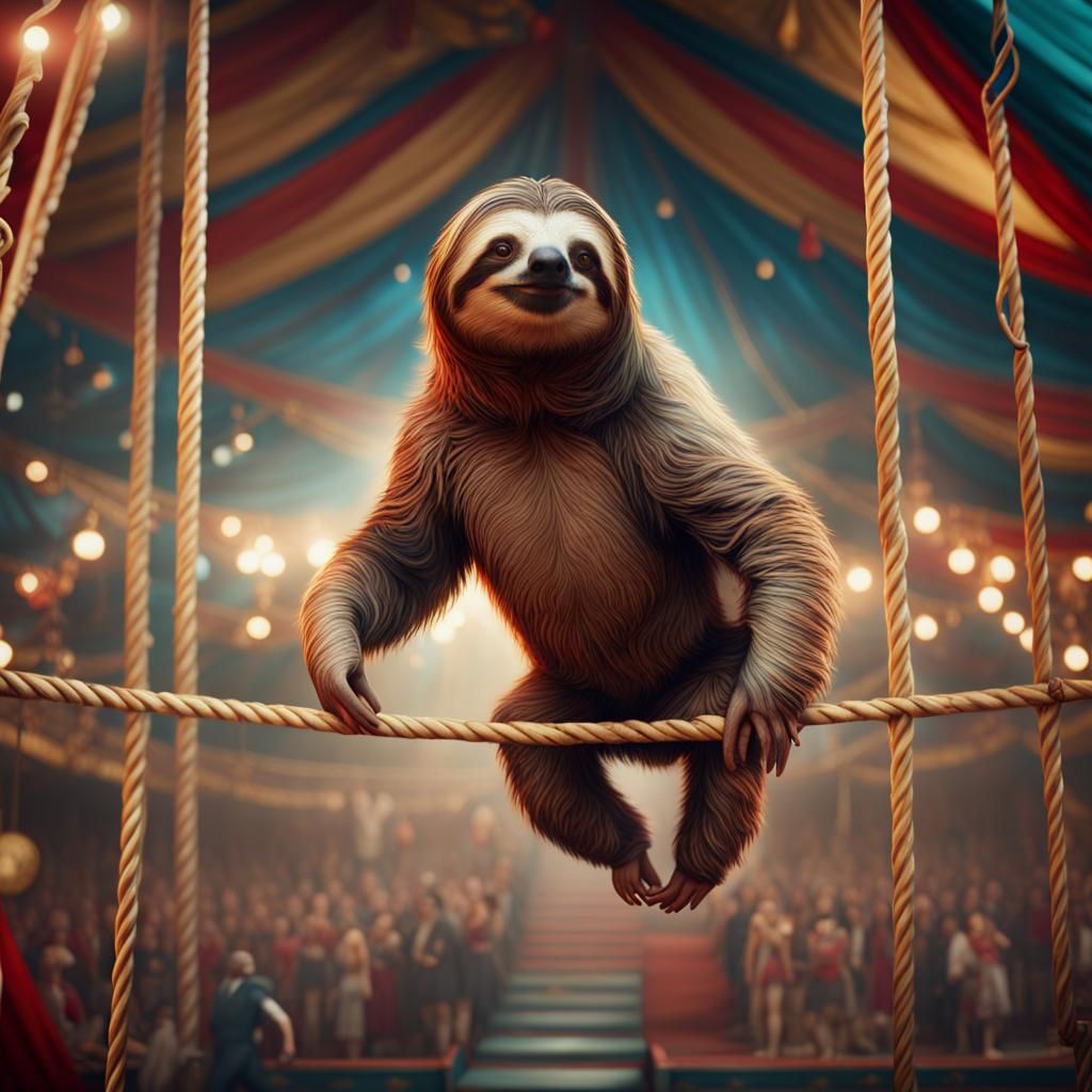 Sloth on a tight rope