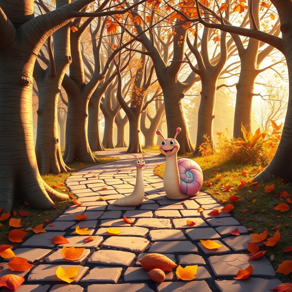 Joyful Snail and Slug Autumn Adventure