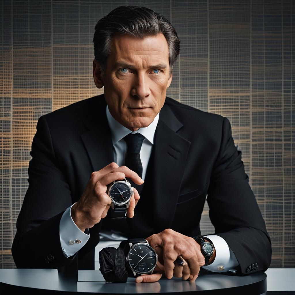 sigma male wearing a black suit sparing cologne on neck and a calithe ...