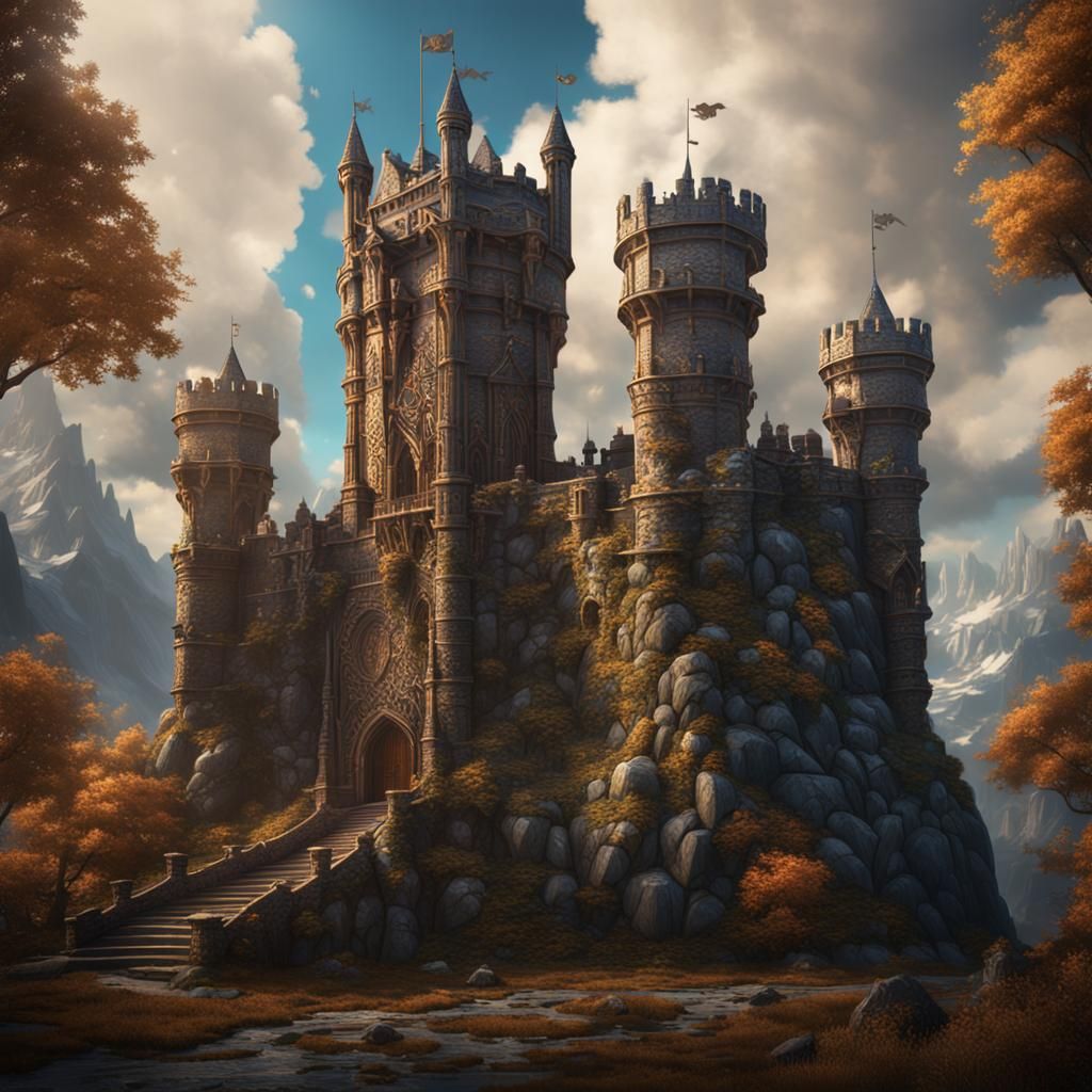 Tower of High Heraldry detailed matte painting, deep color, fantastical ...