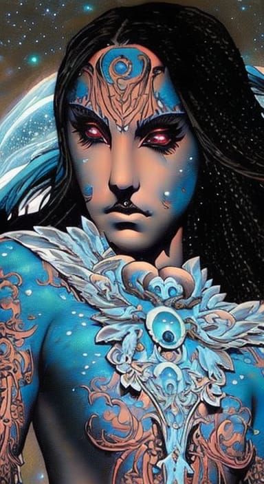 "The Beautiful Goddess" epic eerie surreal hyperdetailed cos...