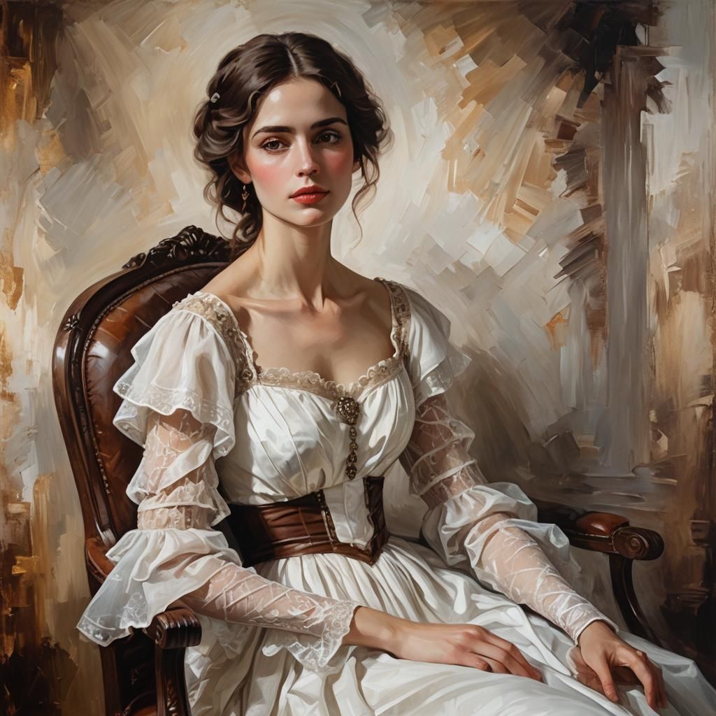 regency portrait: waiting  by @eliza bennet