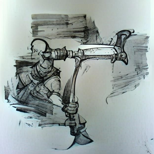 Ink sketch of the swordsmith