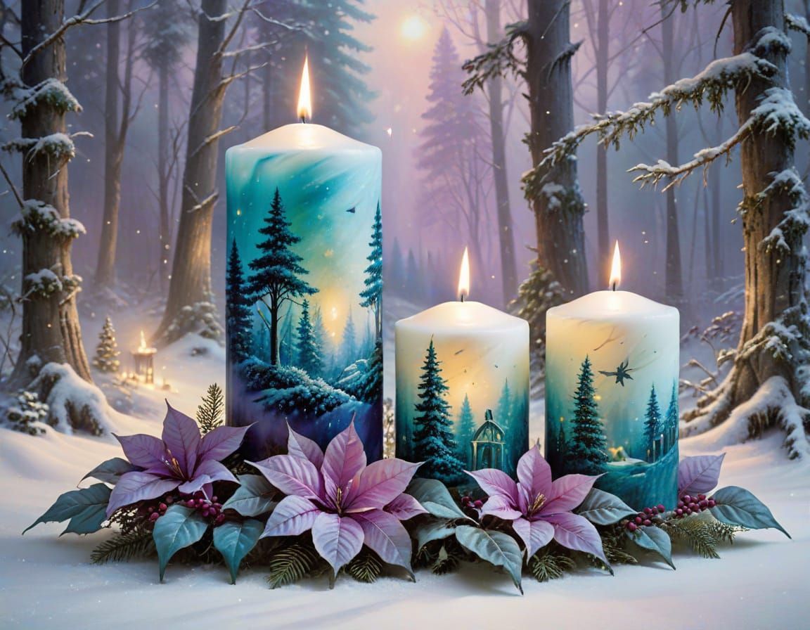 Pink Christmas Candles