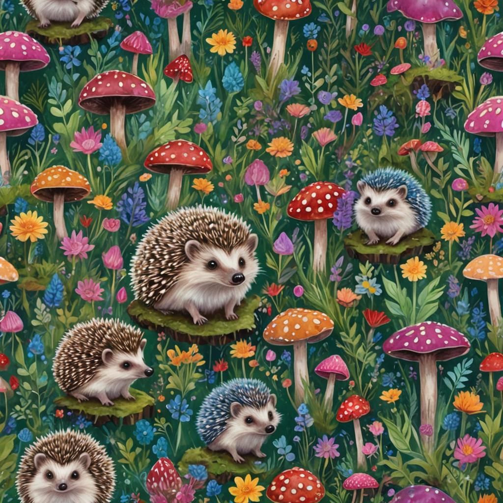 "Hedgehogs of the Enchanted Forest"

Deep in a magical fores...
