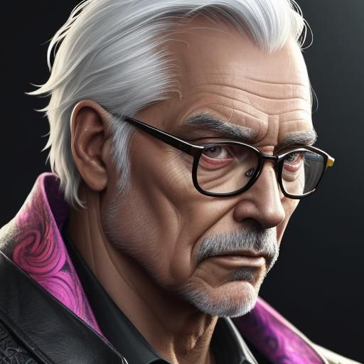 Hyperrealistic Man Asking for Phone in Vibrant Lighting