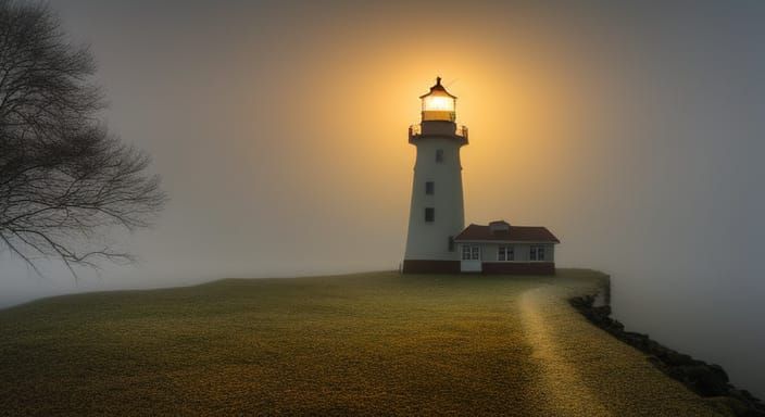 Lighthouse in the fog