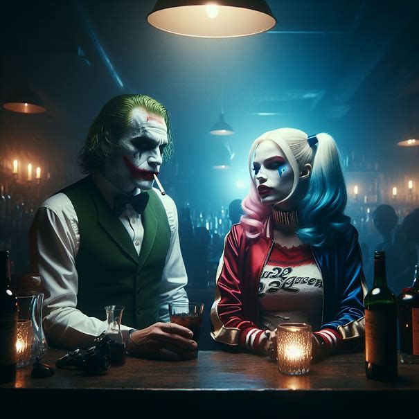 Harley and Joker contemplate their next move - AI Generated Artwork ...