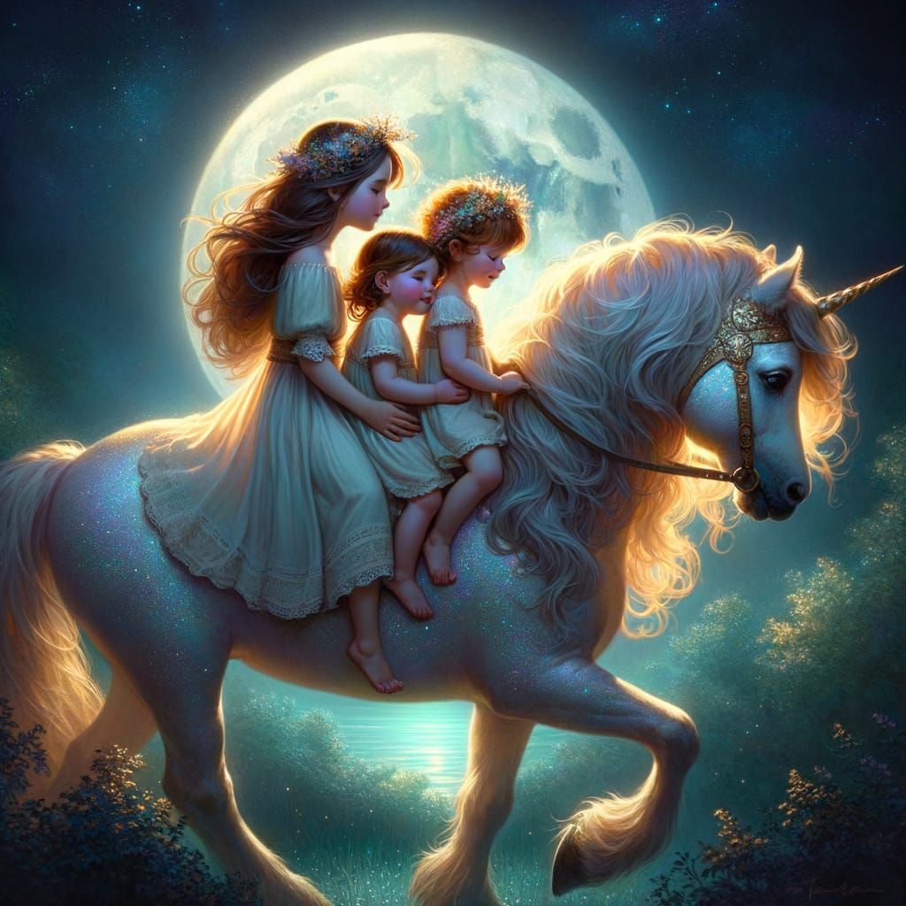 In this heartwarming scene of magic and gentle wonder, captu...