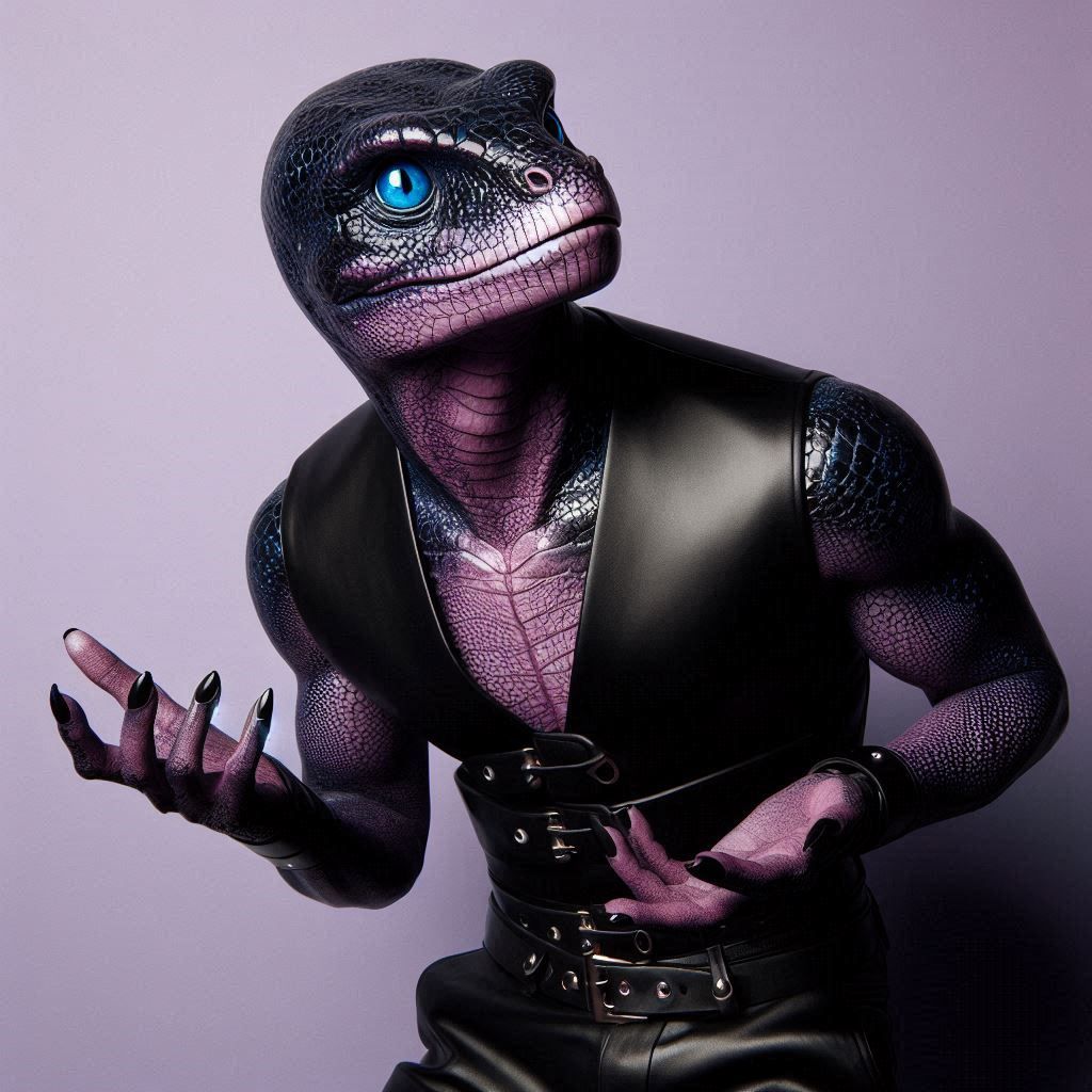 Reptilian Male in Leather