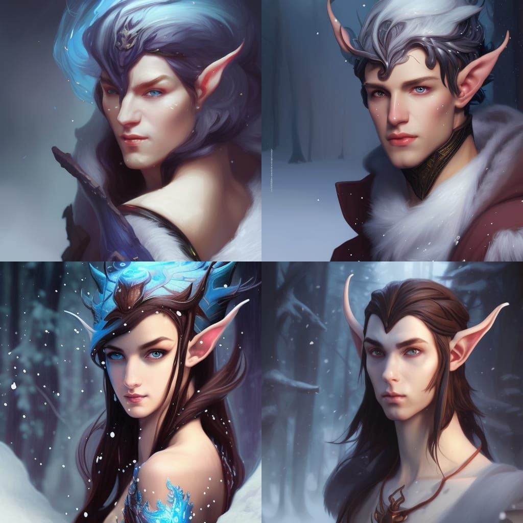 Winter Elf magic user male