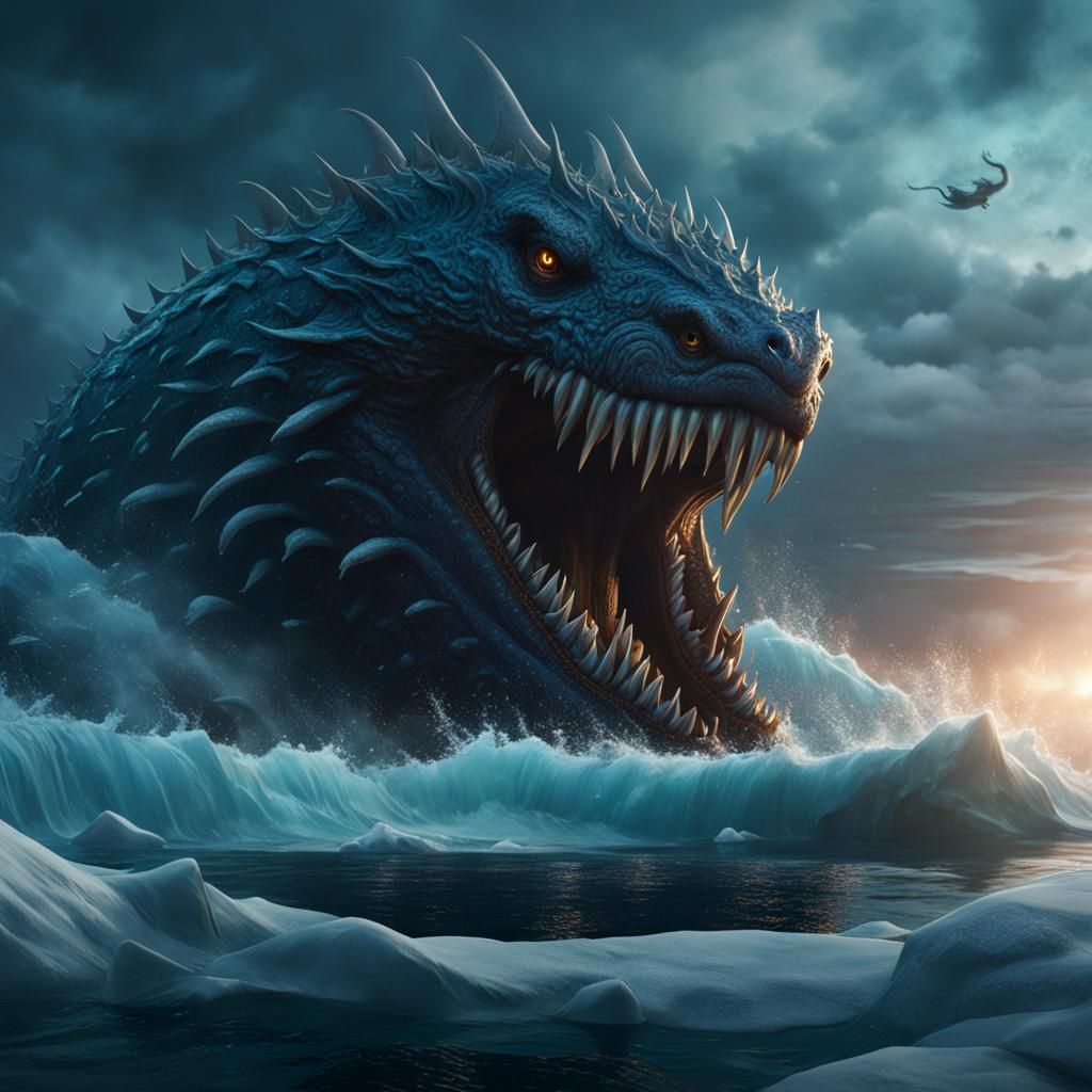 sea monster in the arctic sea