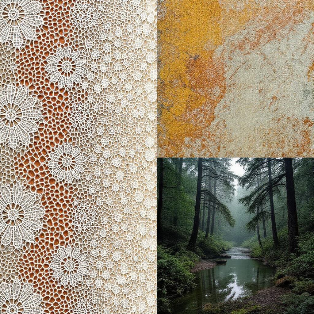 Collage of Lace, Rust, Echoes