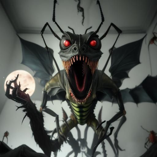 Absolutely horrifying nightmarish 
humanoid creature evil co...