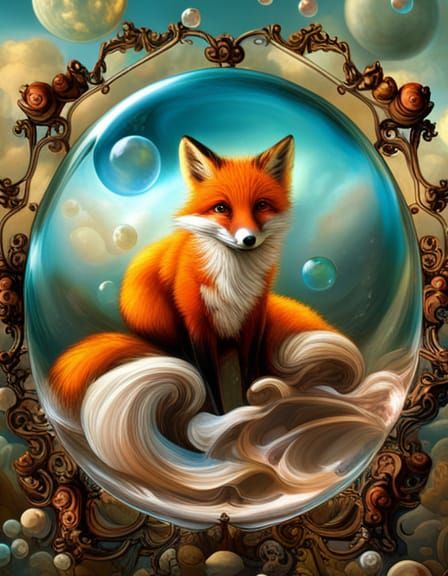 A Fox in a Bubble  by @C Olguin