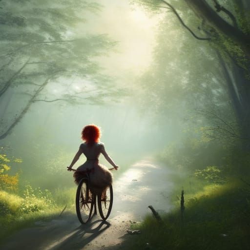 Early morning bicycle riding