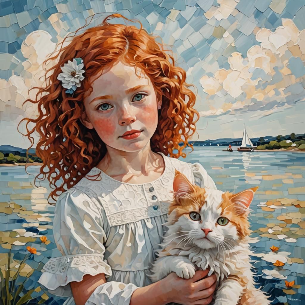 Girl with cat  by @Johana