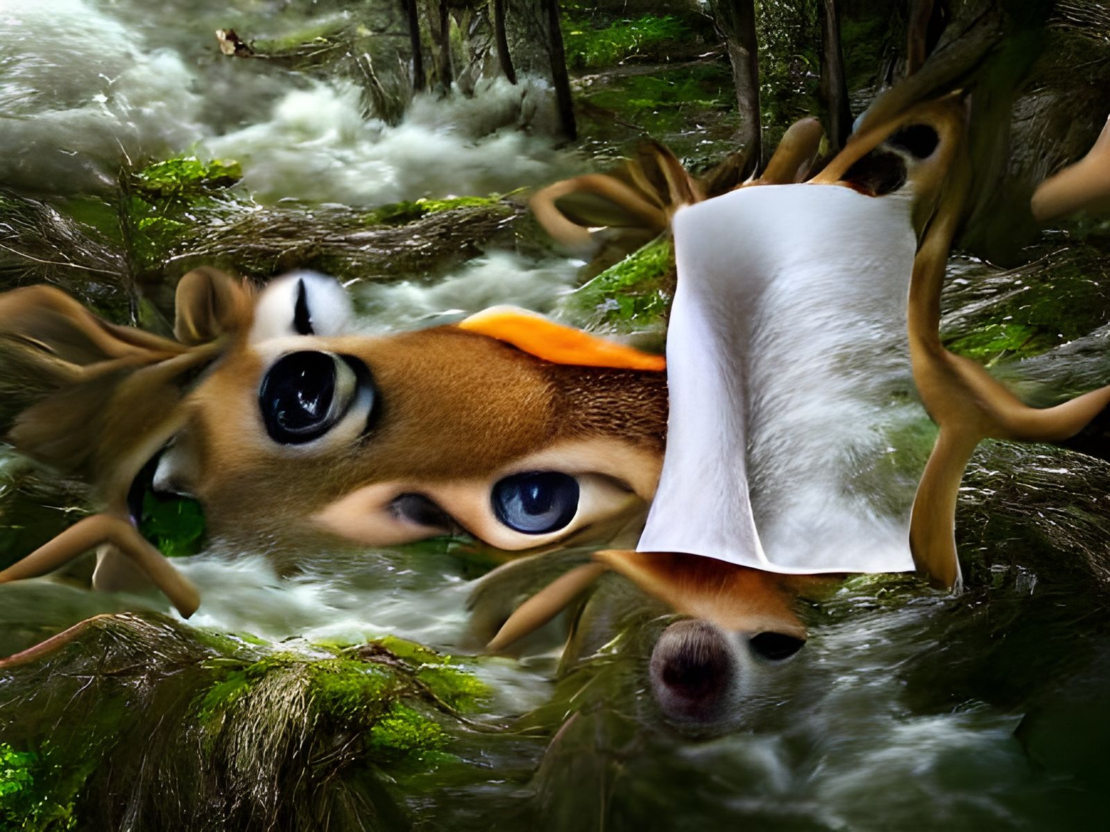 deer hunter with eyes starting into your soul holding soft f...