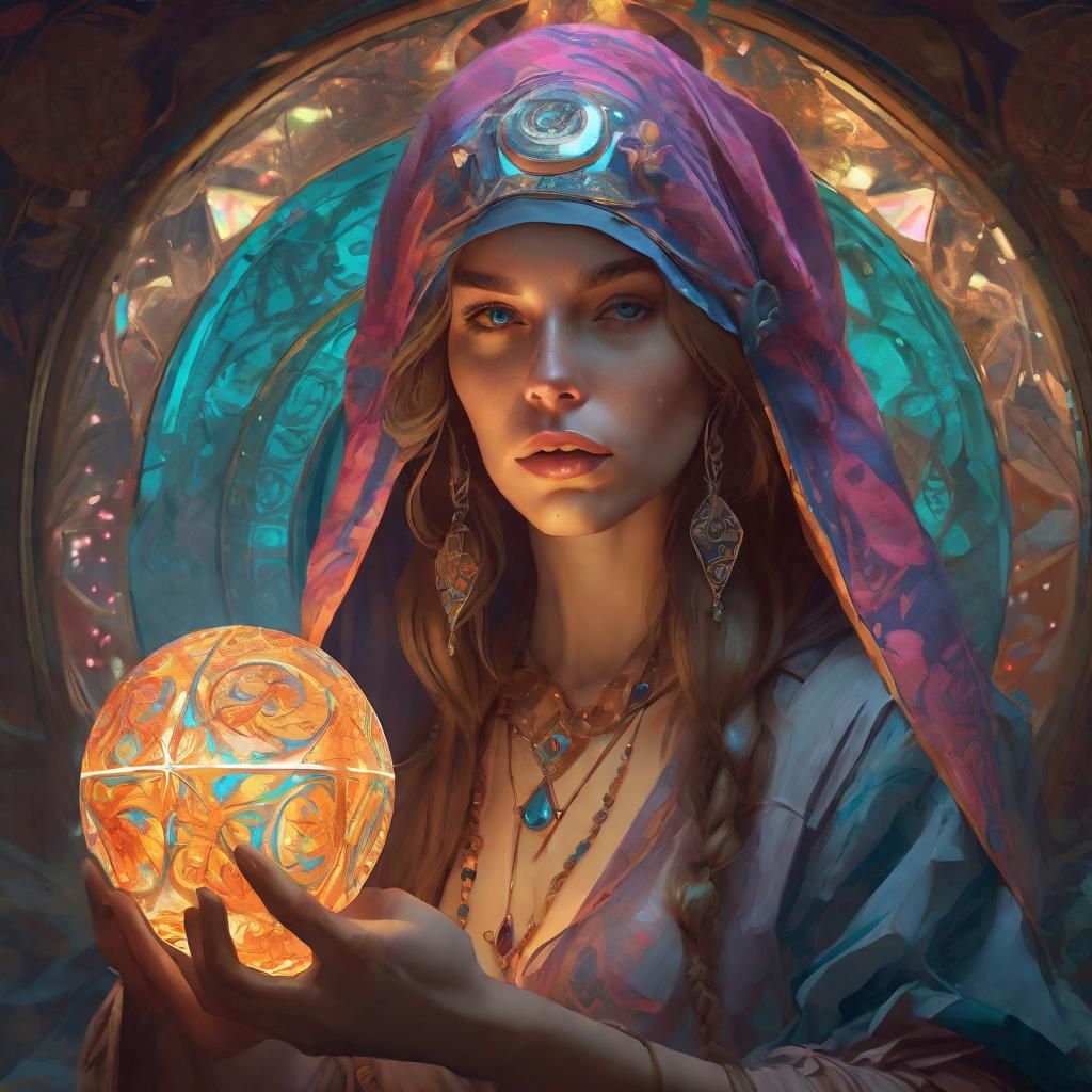 beautiful fortune teller girl 8k resolution concept art intricately ...