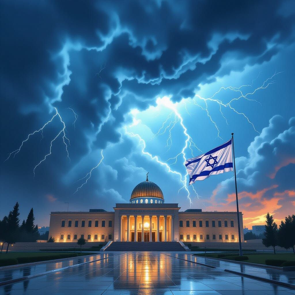 Hurricane Storm Approaches Israel's Knesset Building