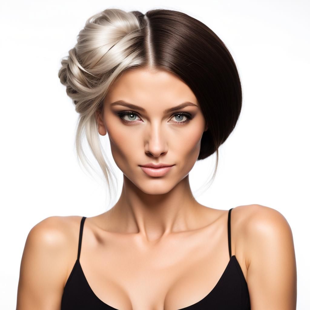 Tied version of her Black 'n' White Hair