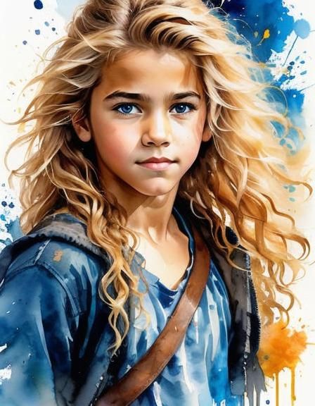 watercolor character concept art portrait