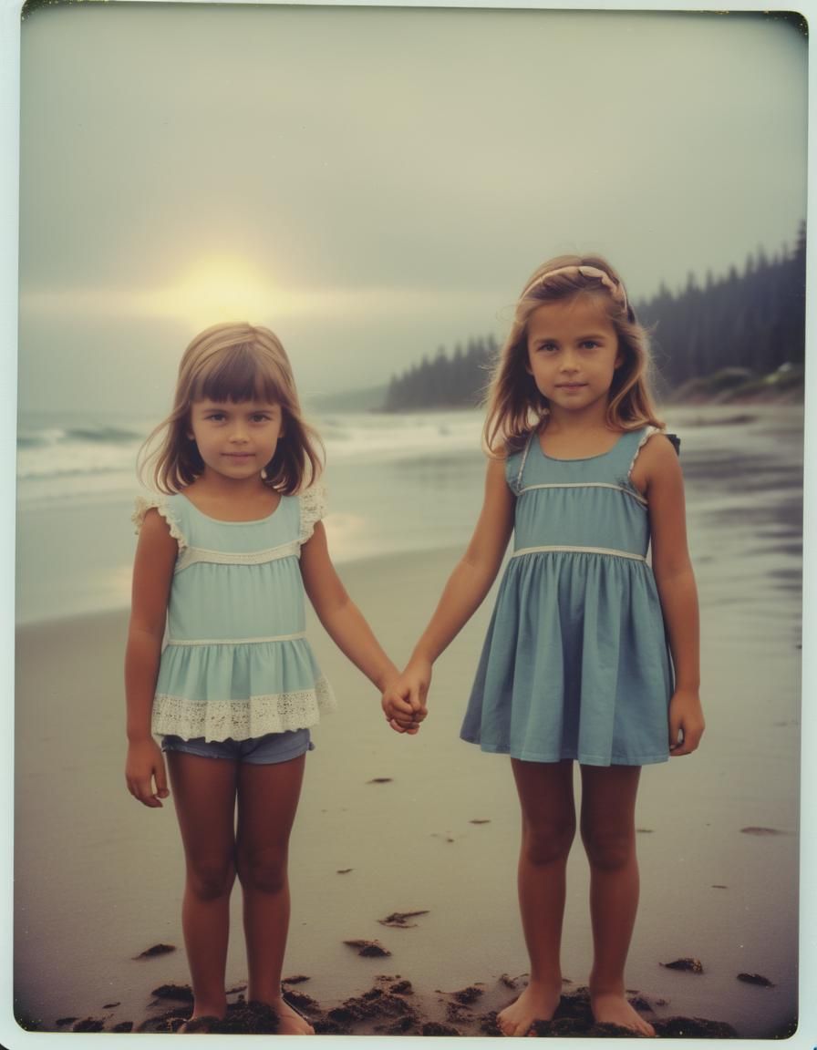 Sisters' Day At The Beach, 198X.  by @EhBohKnee