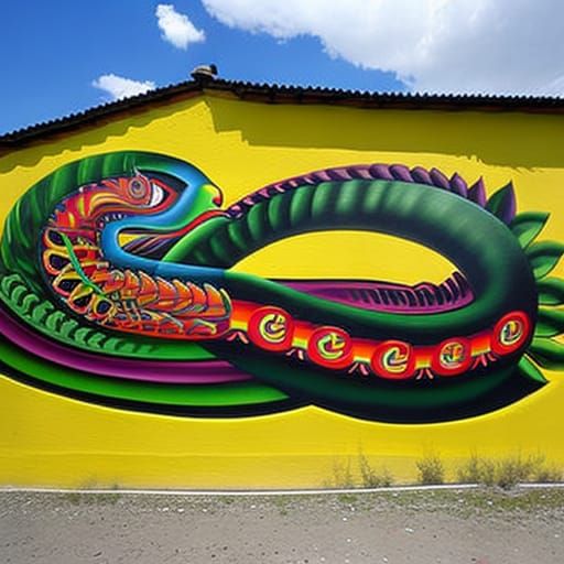 Quetzalcoatl, graffiti