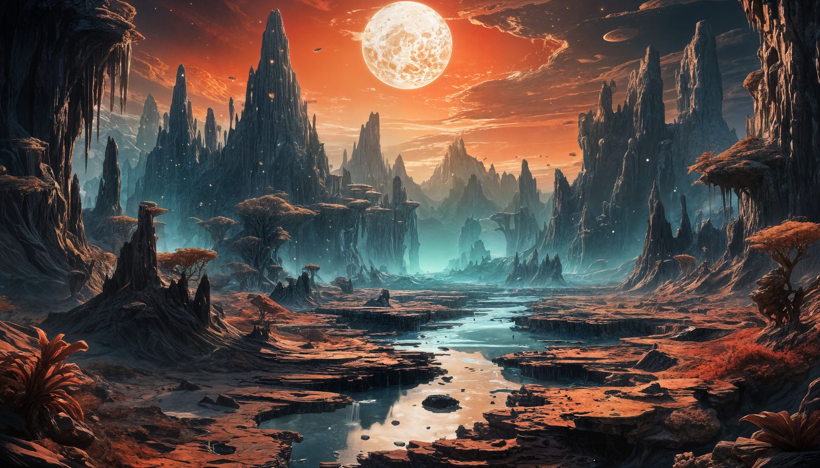 Floating Oasis World in Icy Cosmic Storm