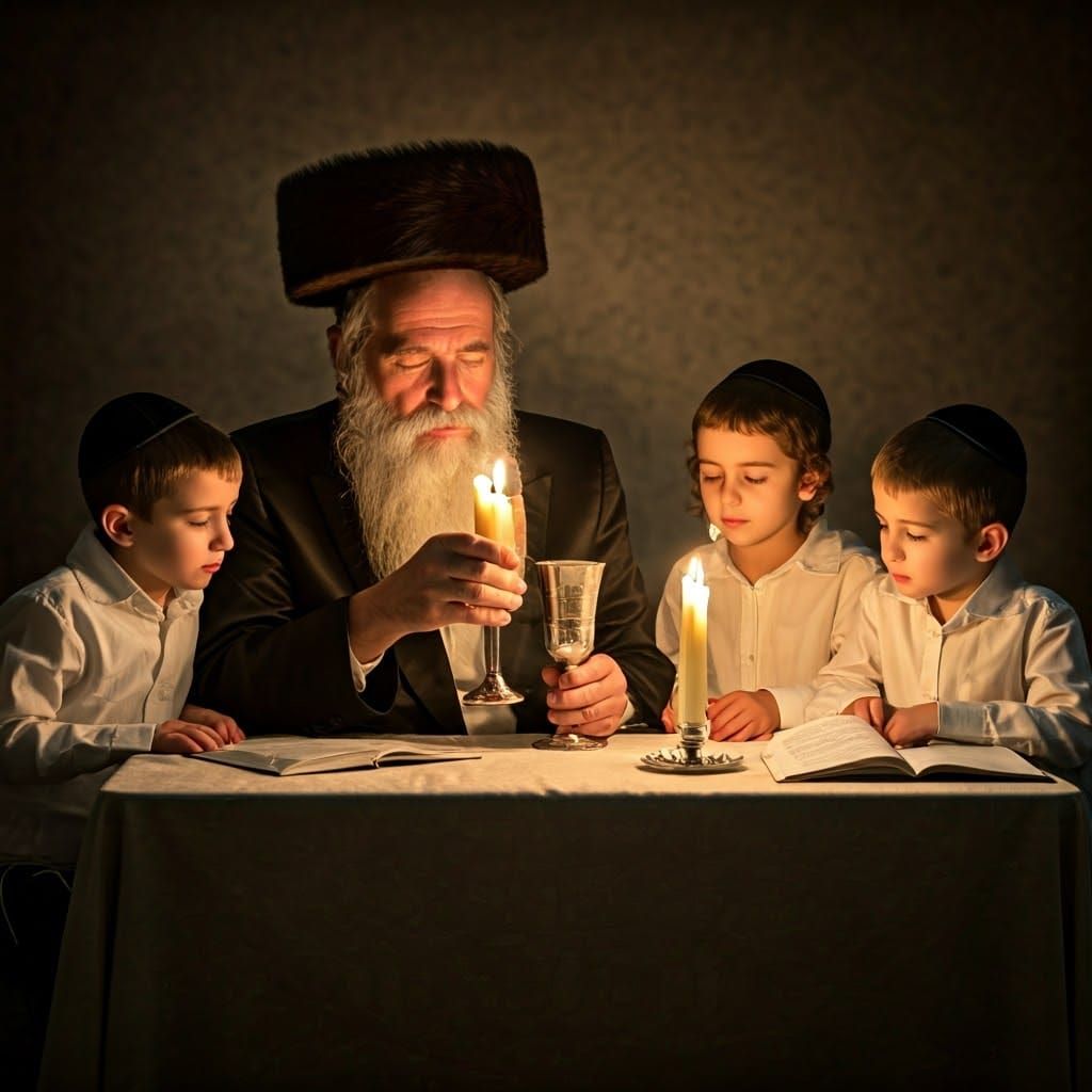 Sacred Shabbat: Kiddush Blessing in Golden Light