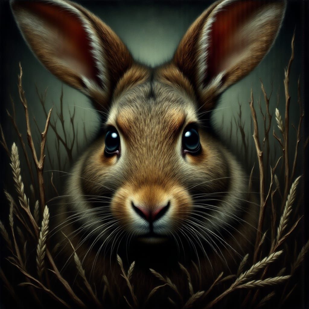 Mischievous Brer Rabbit Portrait in Dark Fantasy Style