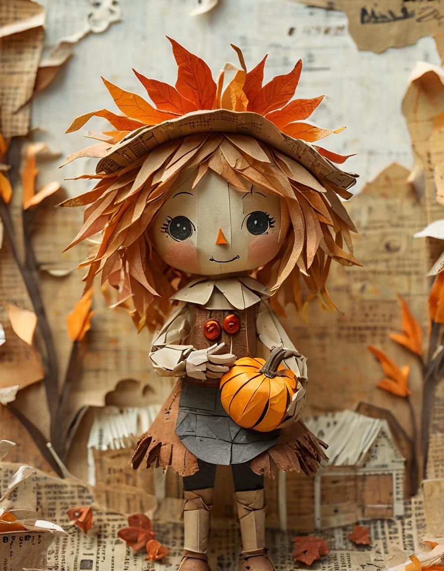 Paper Pumpkin Guardian  by @Andromeda