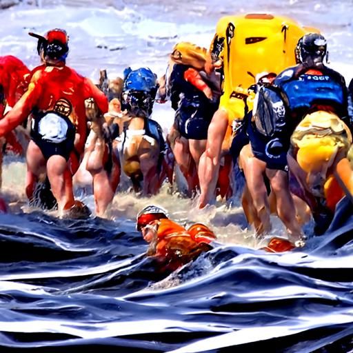 Hundreds of swimmers trek across the Atlantic Ocean