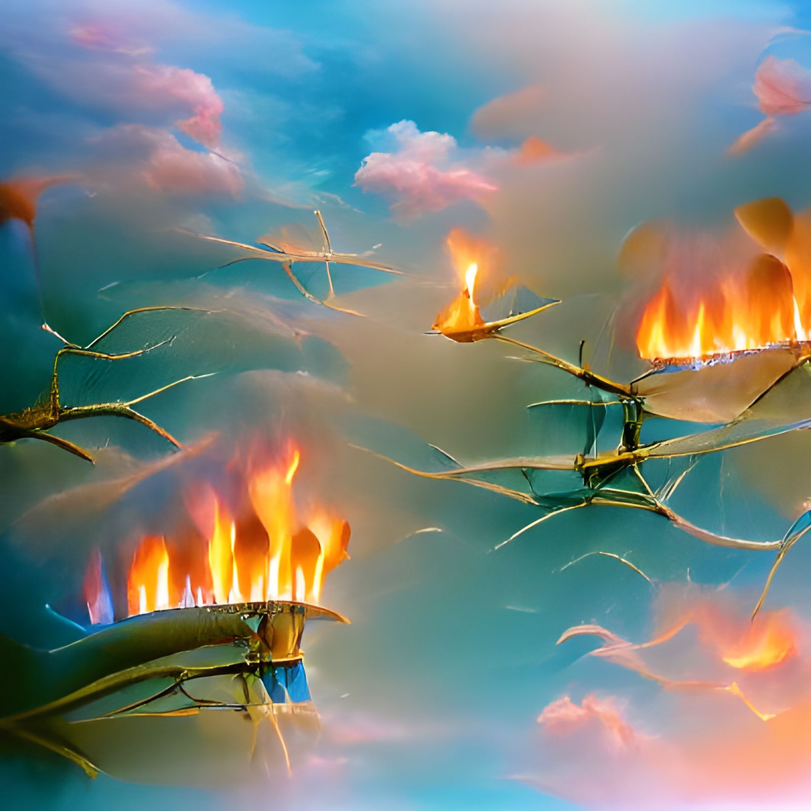"Breathe easy darling, the flames will clear away those filt...